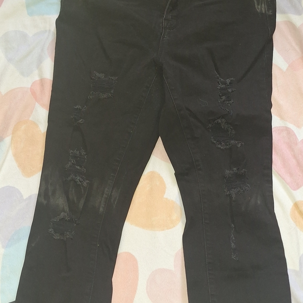 Torrid Black Distressed Skinny Jeans
